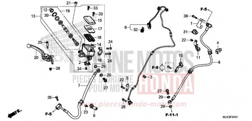 FR. BRAKE MASTER CYLINDER (NC750JH) NC750JH de 2017